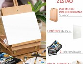 Zenacolor zestaw do malowania w drewnianej walizce – 24 farby, pędzle, płótno – zdjęcie 2