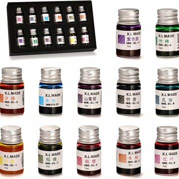 Komplet 12 kolorowych atramentów AOKUY (stan nowy)