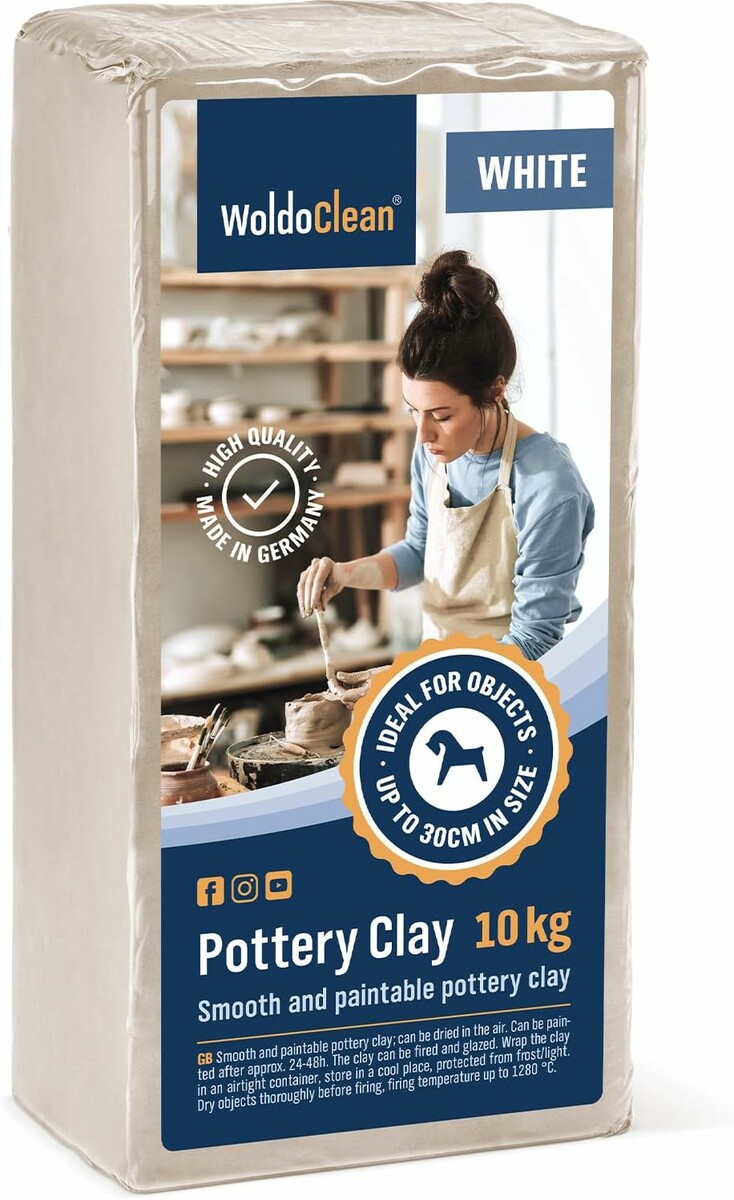 WoldoClean Soft Ton – biała glina szamotowa 10 kg do rzeźbienia i garncarstwa