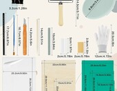 JABNOW zestaw do linorytu 57 elementów – noże, płyty, wałki i papier do druku wypukłego – zdjęcie 3