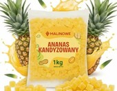 Malinowe ananas kandyzowany w kostce 1 kg – owoce kandyzowane – zdjęcie 1