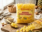 Malinowe ananas kandyzowany w kostce 1 kg – owoce kandyzowane – zdjęcie 2
