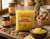 Malinowe ananas kandyzowany w kostce 1 kg – owoce kandyzowane – zdjęcie 3
