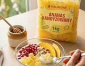 Malinowe ananas kandyzowany w kostce 1 kg – owoce kandyzowane – zdjęcie 4