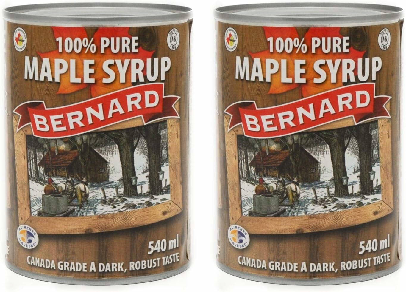 MapleFarm syrop klonowy klasy A Dark 2 x 540 ml – kanadyjski, w puszkach