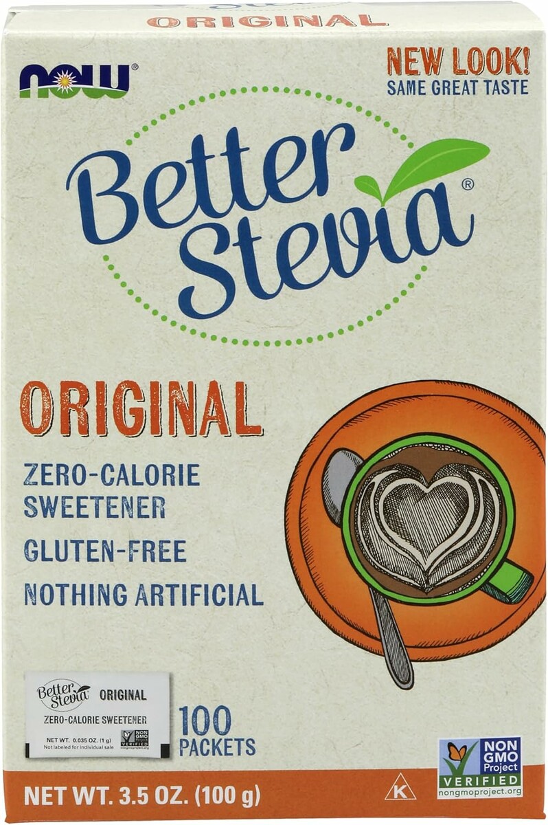 NOW Foods BetterStevia – słodzik stewiowy w saszetkach, 100 sztuk