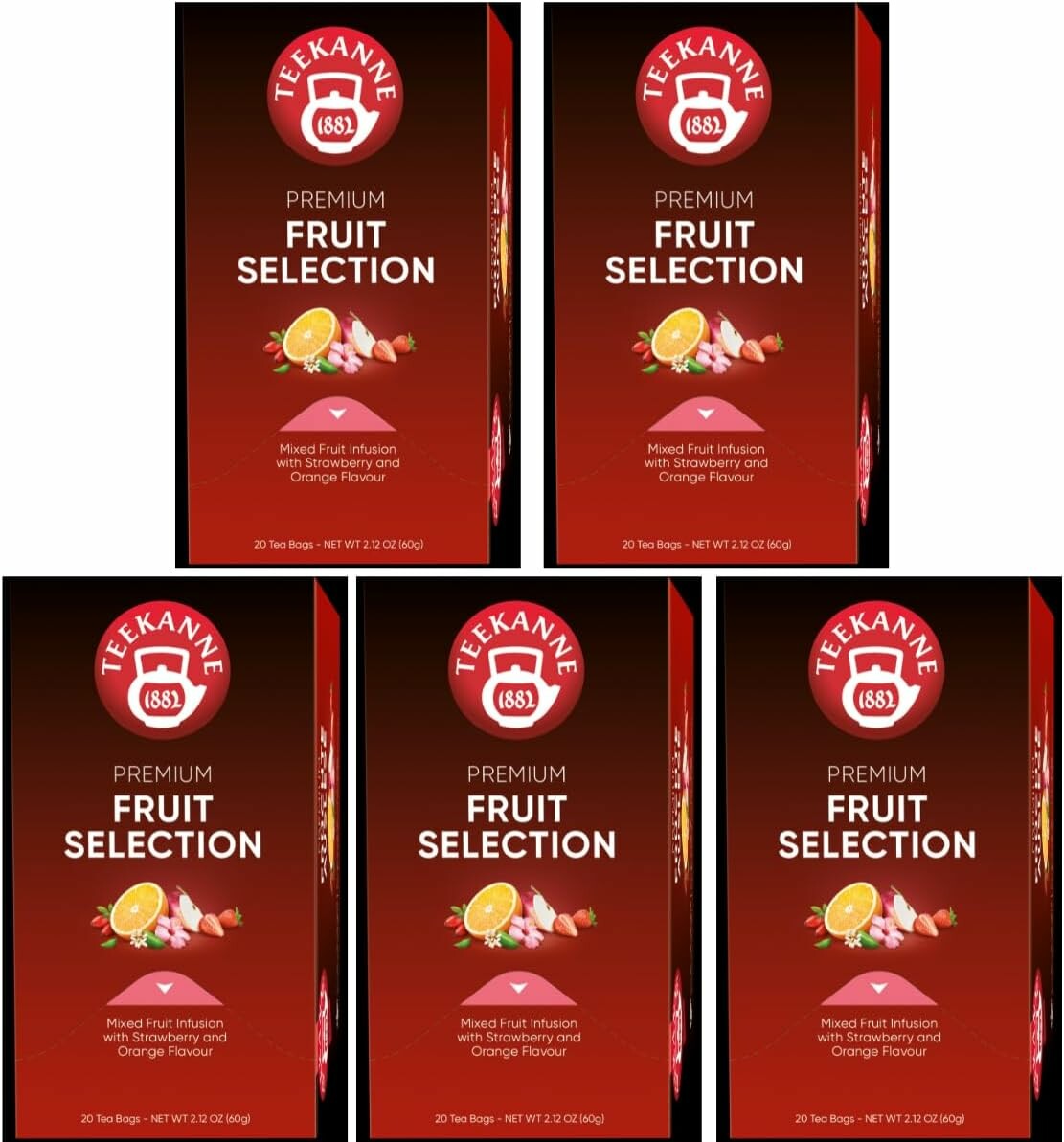 Teekanne Premium Fruit Selection – herbata owocowa, 5 x 20 torebek (100 szt.)