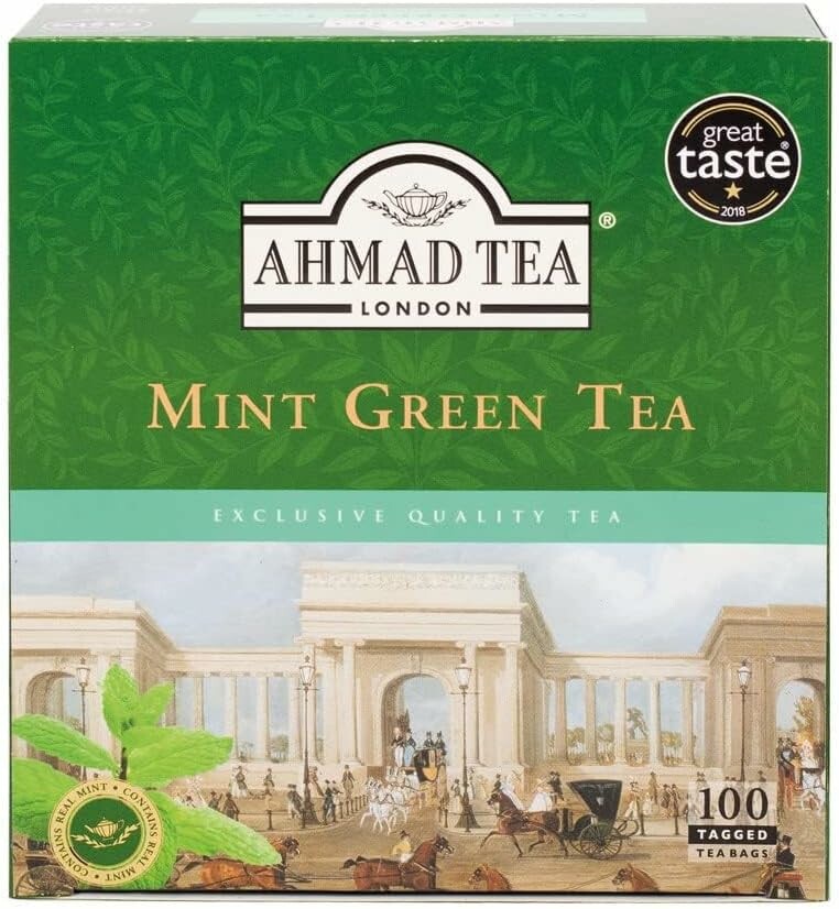 Ahmad Tea Green Mint – zielona herbata z miętą, 100 torebek