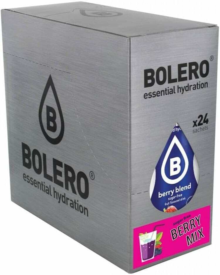 Bolero Berry Mix 24 x 9 g – napój w proszku bez cukru ze stewią, smaki jagodowe