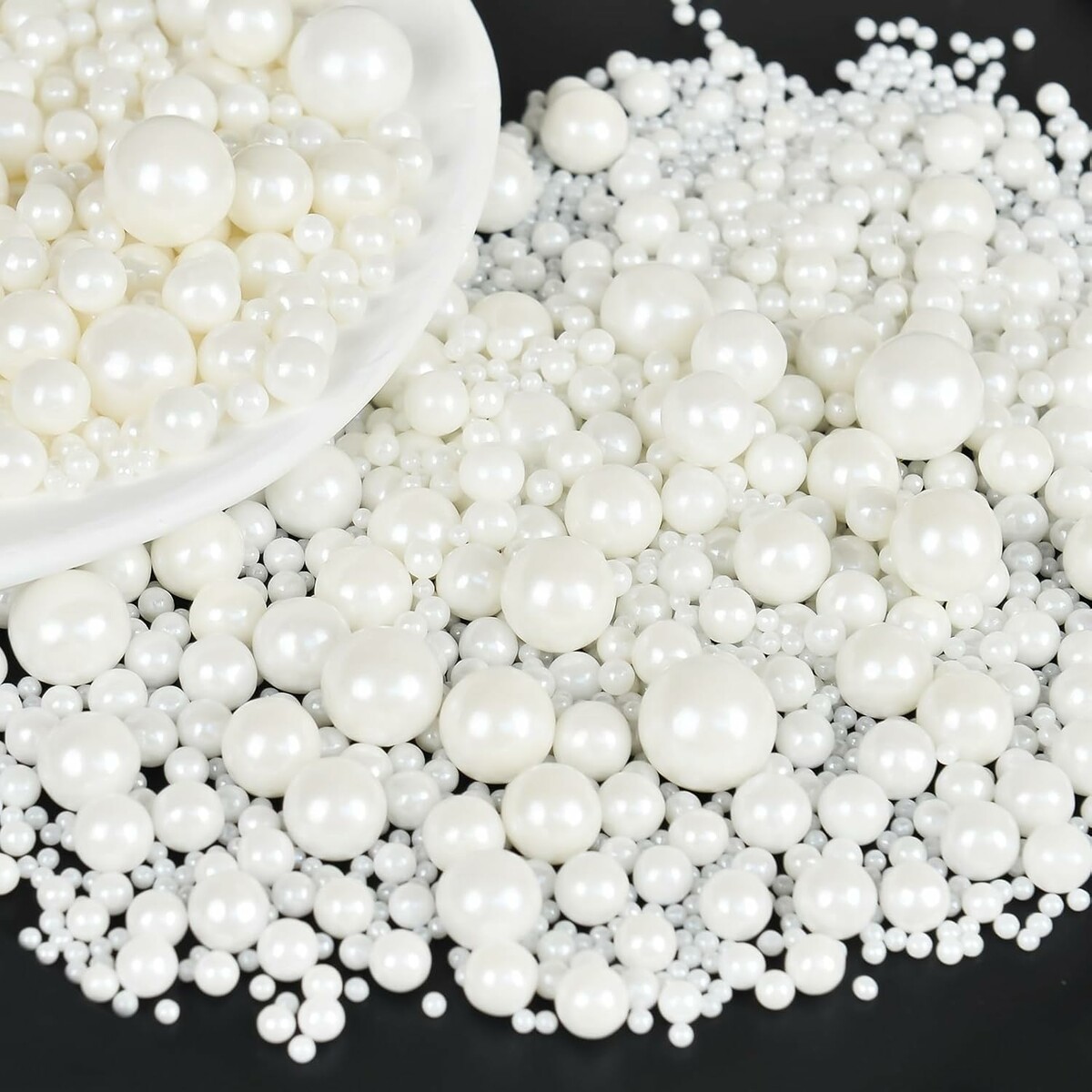 OSDUE biała posypka perłowa 130 g – jadalne perełki cukrowe do dekoracji