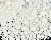 OSDUE biała posypka perłowa 130 g – jadalne perełki cukrowe do dekoracji – zdjęcie 1