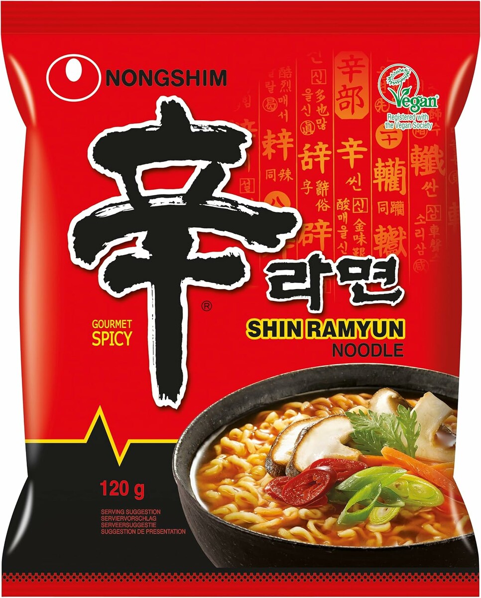 Nongshim Shin Ramyun – ostra koreańska zupa ramen, 20 x 120 g