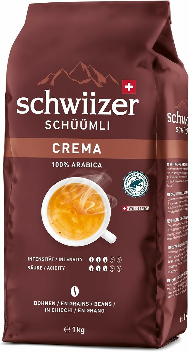 Schwiizer Schüümli Crema kawa ziarnista 1 kg – 100% arabika