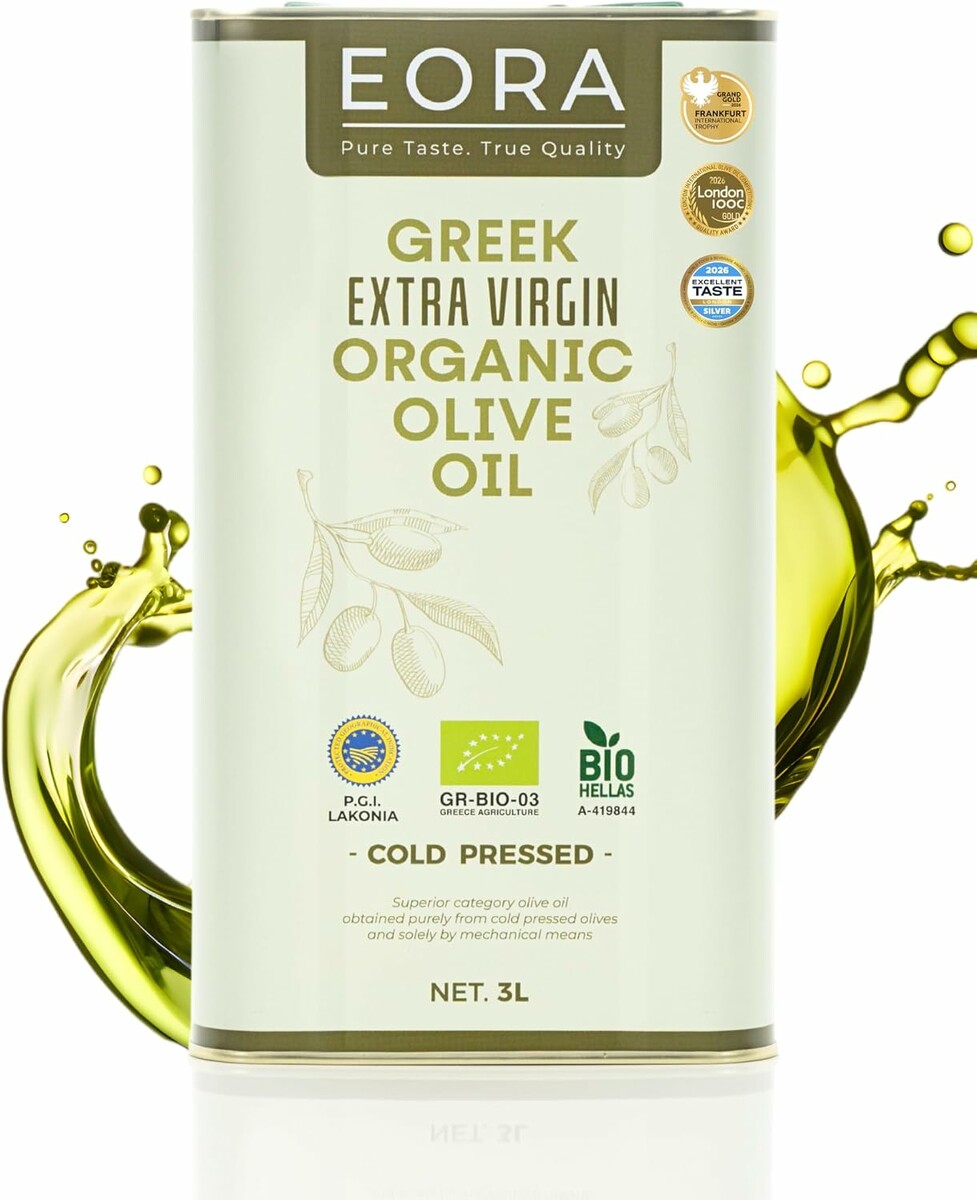 EORA ekologiczna grecka oliwa extra virgin P.G.I. Lakonia, puszka 3 l