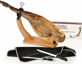 Jamonprive Stojak do szynki z nożem, ostrzałką i osłoną – zestaw do krojenia szynki – zdjęcie 4