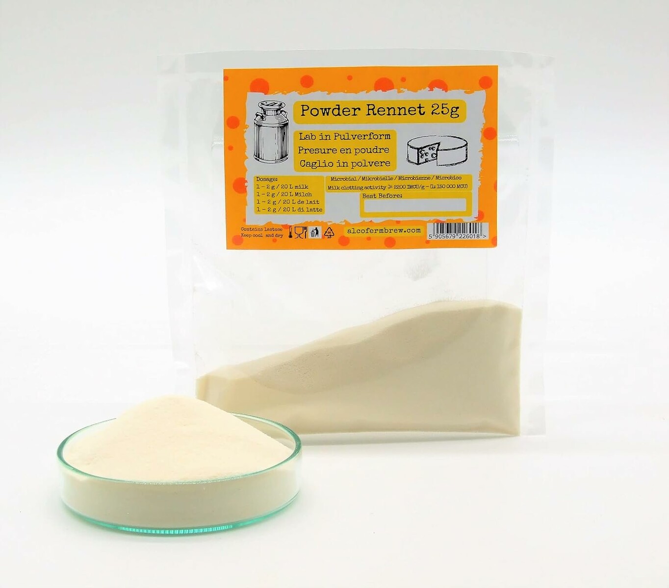 AlcoFermBrew Lactoferm – podpuszczka mikrobiologiczna w proszku do sera, 25 g