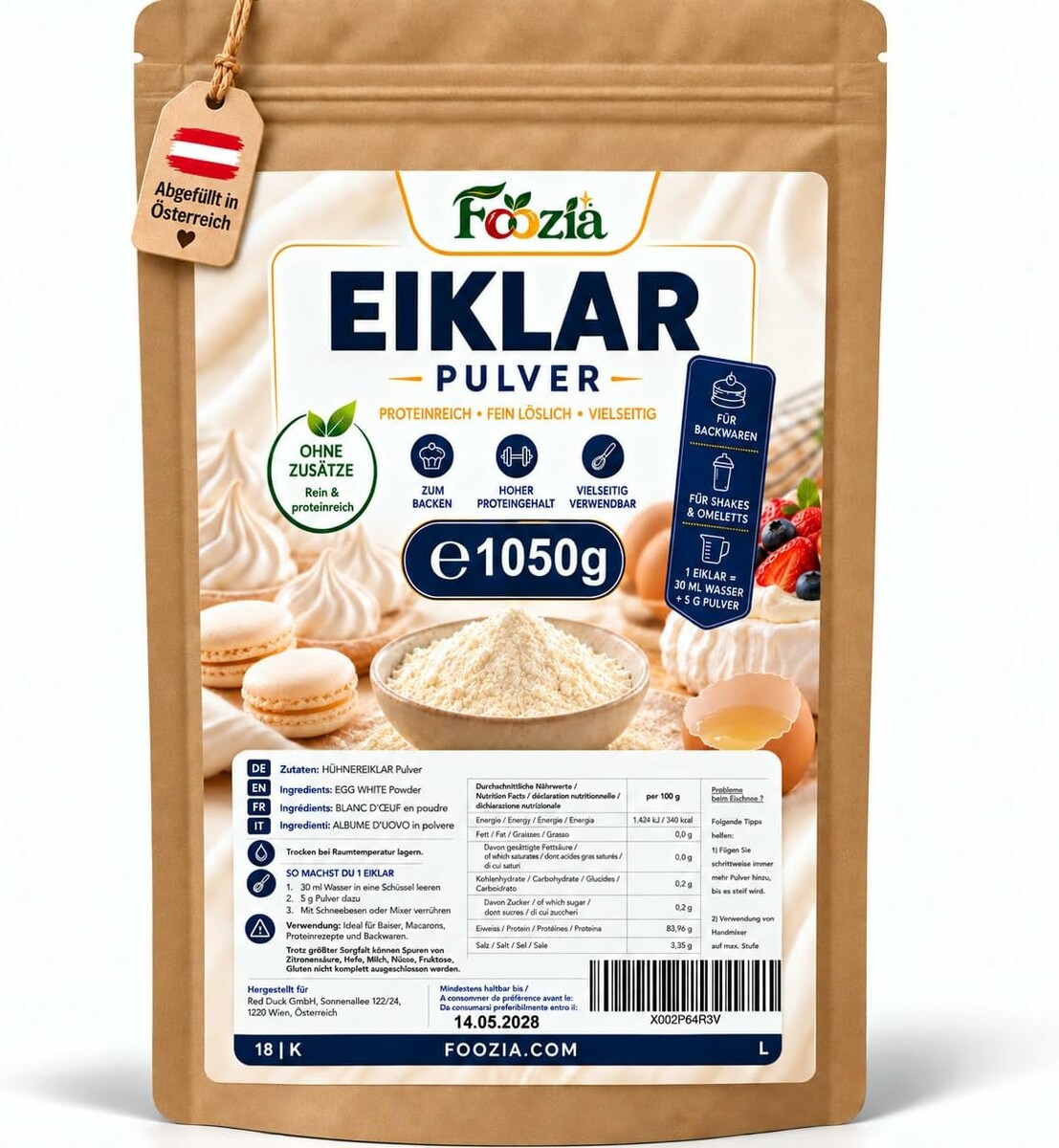Foozia jajko w proszku, 1050 g – pasteryzowany proszek jajeczny