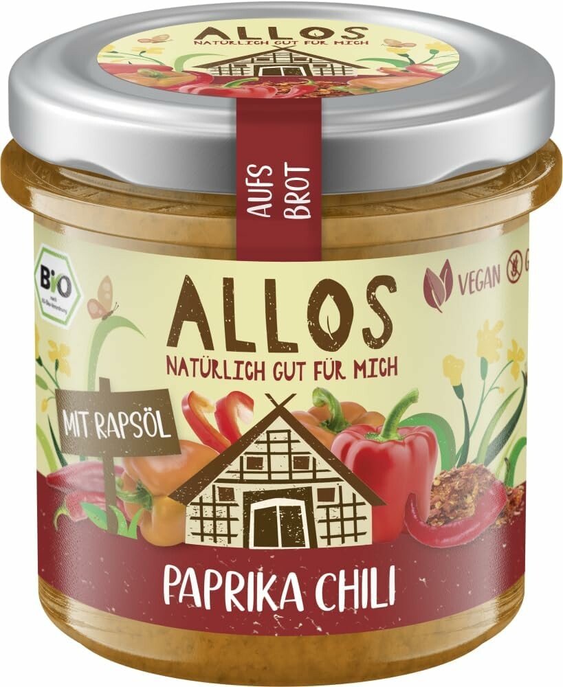 Allos pasta kremowa z papryką i chili bio 140 g – wegańskie smarowidło