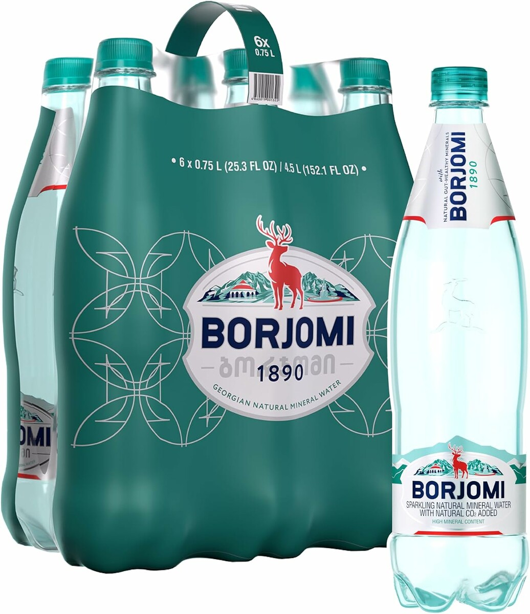 Borjomi naturalna woda mineralna gazowana 6 x 1 l – butelki PET z Gruzji
