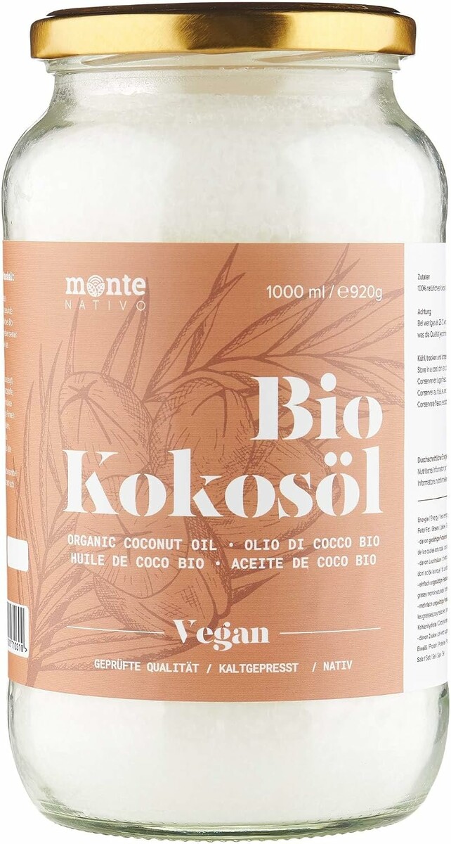 Monte Nativo organiczny olej kokosowy 1 l – nierafinowany, tłoczony na zimno