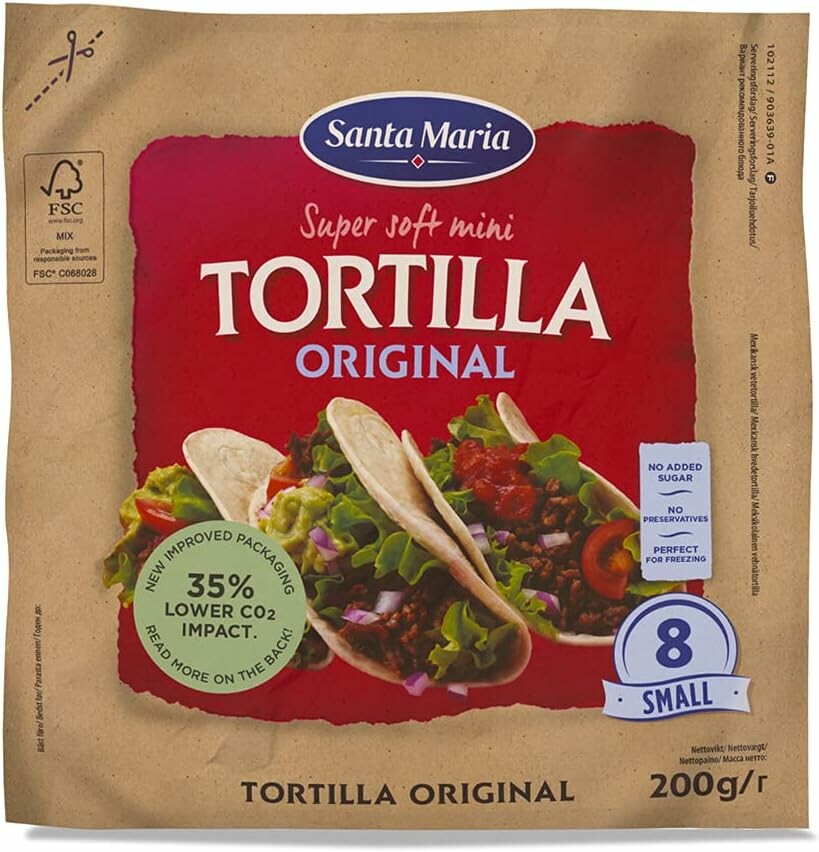 Santa Maria tortilla mała, super miękka – 8 placków, 200 g