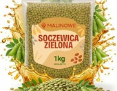 Malinowe soczewica zielona 1 kg – suszone nasiona roślin strączkowych – zdjęcie 1