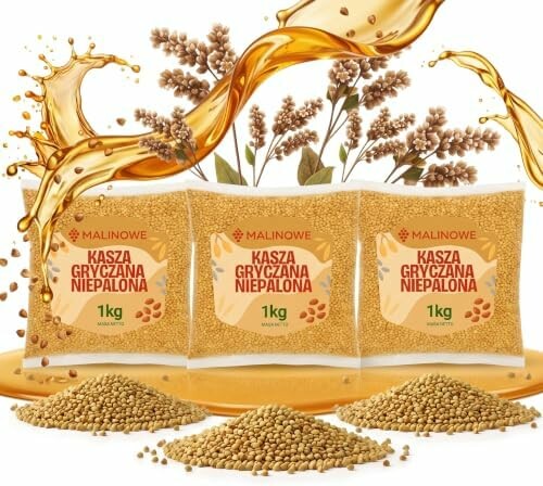Malinowe kasza gryczana niepalona 3 x 1 kg – zestaw 3 kg