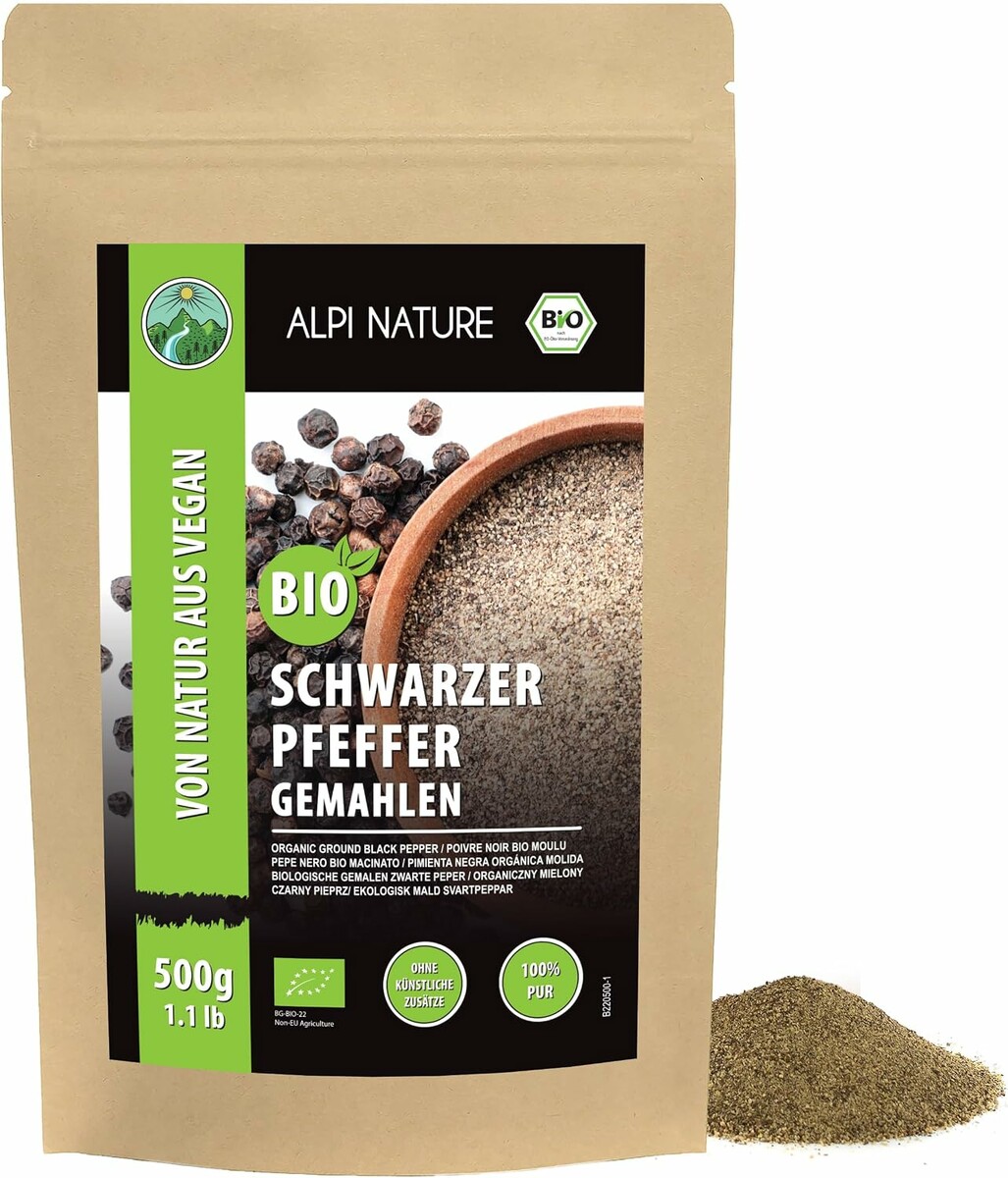 Alpi Nature ekologiczny czarny pieprz mielony 500 g