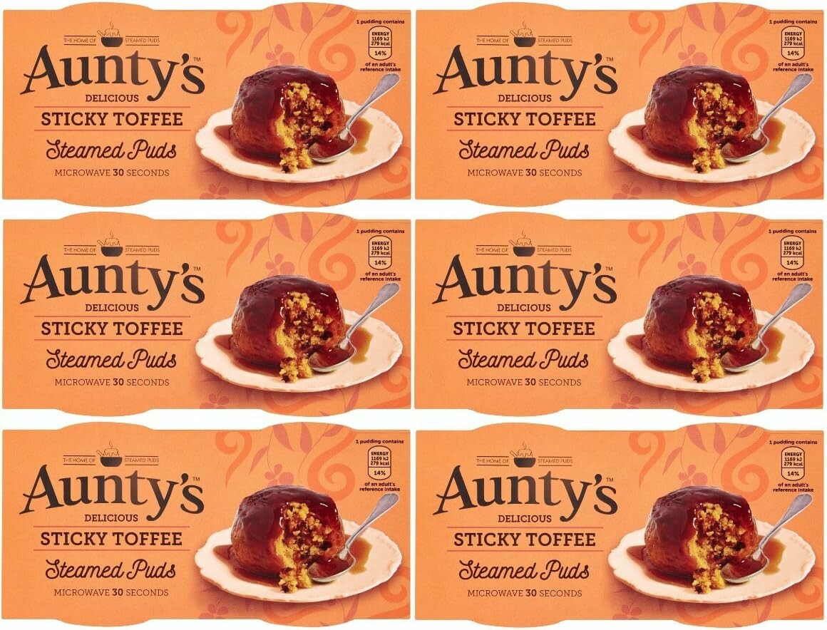 Aunty's pudding toffi 2 x 110 g – zestaw 6 opakowań brytyjskiego deseru