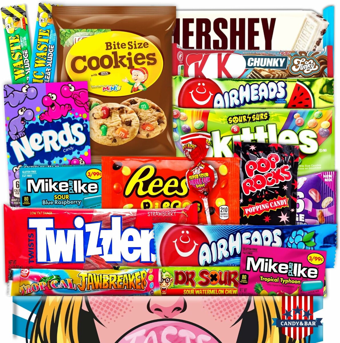 Candy & Bar JUMBO USA Box – zestaw 21 amerykańskich słodyczy i przekąsek