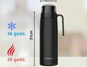 Termolar R-EVOLUTION 1 l – termos do yerba mate z dzióbkiem Pico Cebador, czarny – zdjęcie 2