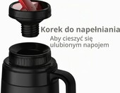 Termolar R-EVOLUTION 1 l – termos do yerba mate z dzióbkiem Pico Cebador, czarny – zdjęcie 3