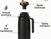 Termolar R-EVOLUTION 1 l – termos do yerba mate z dzióbkiem Pico Cebador, czarny – zdjęcie 5