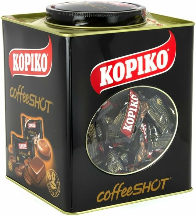 Kopiko cukierki kawowe 1 kg – pojedynczo pakowane cukierki o smaku kawy w puszce