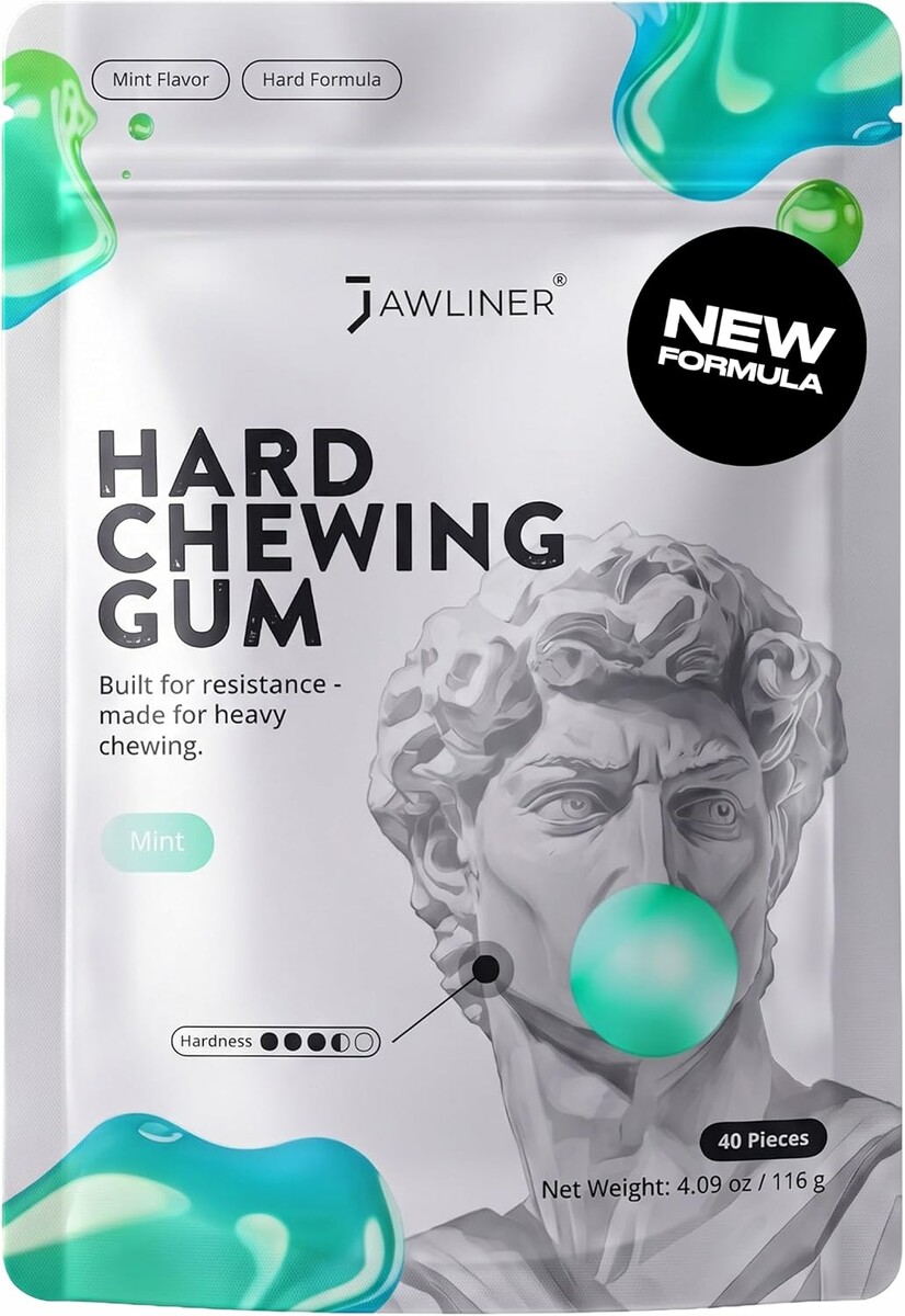 Jawliner Hard Gum 40 szt. – twarda guma do żucia do treningu szczęki, mięta