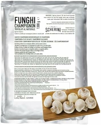 Scherini Valtellina pieczarki trifolati 1,3 kg – grzyby w zalewie do gastronomii