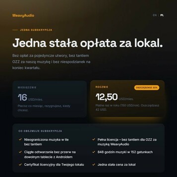 WeavyAudio krok po kroku, cz. 4: licencja, abonament i studio