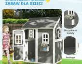 Drewniany domek ogrodowy dla dzieci Outsunny (stan nowy) – zdjęcie 2