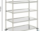 vidaXL 50917 – 5-poziomowy wózek kelnerski ze stali nierdzewnej 107 x 55 x 147 cm – zdjęcie 2