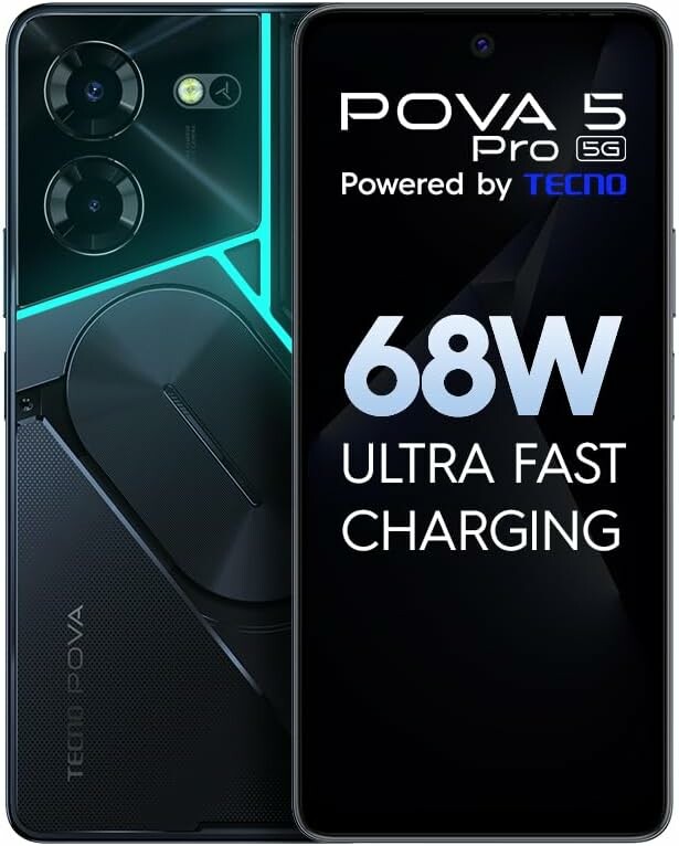 Tecno Pova 5 Pro 5G 8/256 GB – smartfon 6,78 cala AMOLED 120 Hz, ładowanie 68 W
