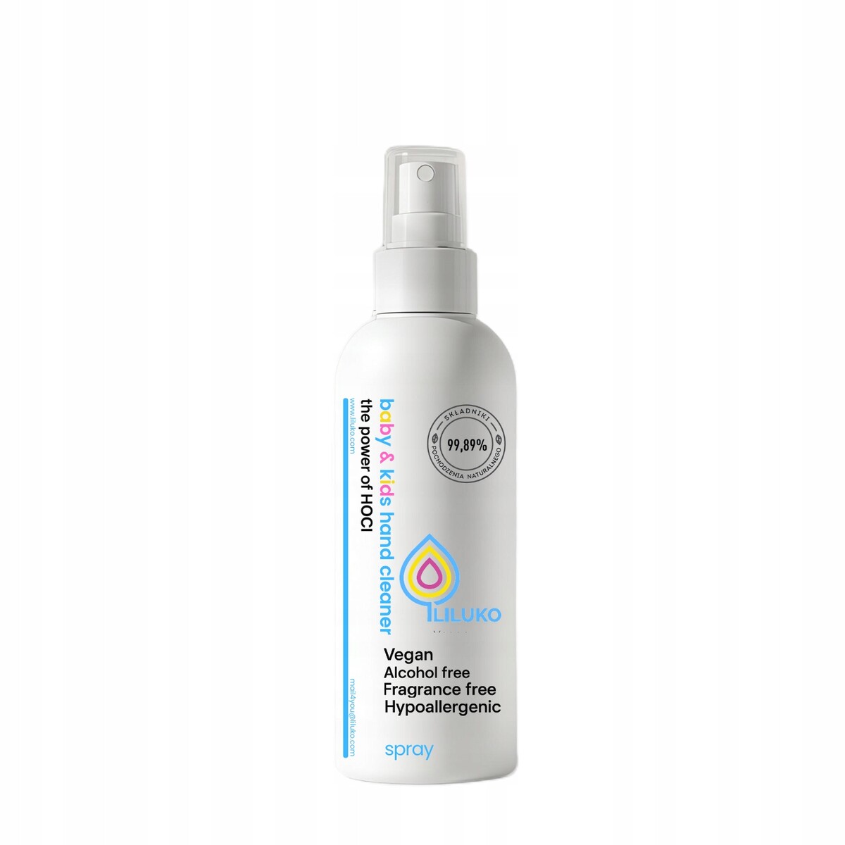 Spray do rąk dla dzieci z HOCl 100 ml Liluko, stan: nowy