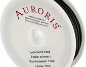 Auroris rzemyk skórzany okrągły 1 mm, czarny – rolka 10 m – zdjęcie 3