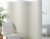 Homestyle4u parawan bambusowy 250 x 195 cm – biały, zwijany – zdjęcie 1