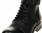 JACK & JONES JFW Albany Leather – skórzane glany męskie, antracytowe – zdjęcie 1