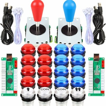 EG STARTS zestaw arcade DIY na 2 graczy – 2 joysticki, przyciski LED, kodery USB