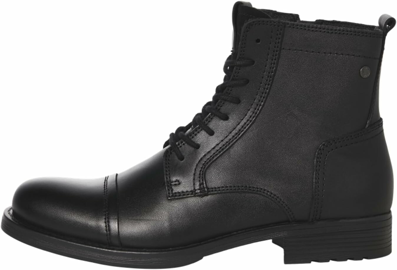 JACK & JONES JFW Russel Leather – sztyblety męskie skórzane, antracytowe