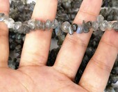 Lovionus89 labradoryt – koraliki chipsy 5–8 mm, 2 sznury (łącznie ok. 150 cm) – zdjęcie 3