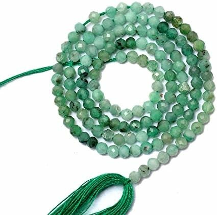 Jaipur Gems Mart szmaragd naturalny – mikrofasetowane koraliki 2–3 mm, sznur 33 cm