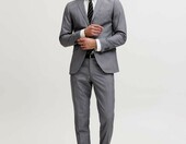 JACK & JONES JPR Franco – garnitur męski super slim fit, jasnoszary melanż – zdjęcie 5