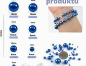 TOAOB DE-CLB1213 – plastikowe perełki i kuleczki 3–14 mm, 1400 szt., niebieskie – zdjęcie 2